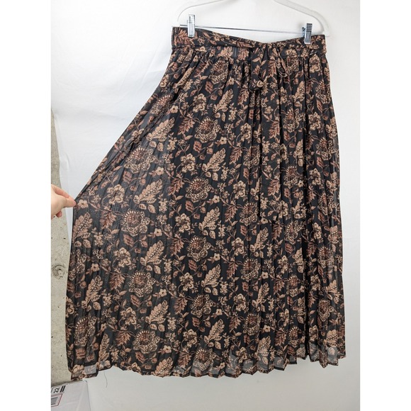 Lark + Grey Dresses & Skirts - Vintage Y2K Floral Fairy Grunge Maxi Skirt Size XL Brown Cottagecore Earthy Boho